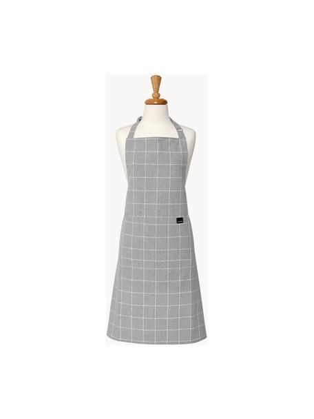 Zástěra Eco Check, Recyklovaná bavlna, polyester, Světle šedá, bílá, Š 70 cm, D 89 cm