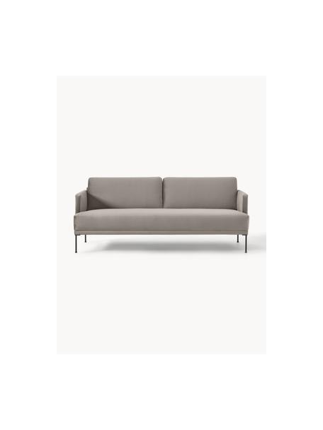 Sofa z aksamitu Fluente (3-osobowa), Tapicerka: aksamit (wysokiej jakości, Stelaż: lite drewno sosnowe, Nogi: metal malowany proszkowo , Greige aksamit, S 196 x G 85 cm