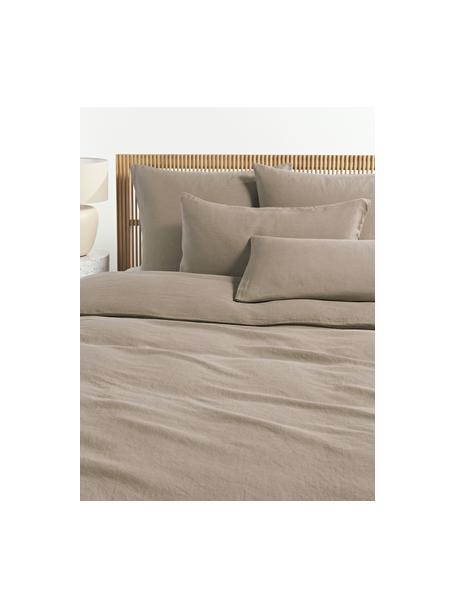 Gewaschener Leinen-Bettdeckenbezug Airy, Beige, B 135 x L 200 cm