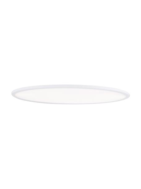 Plafón ovalado LED regulable Pesaro, con mando a distancia, Estructura: metal recubierto, Blanco, An 80 x Al 6 cm