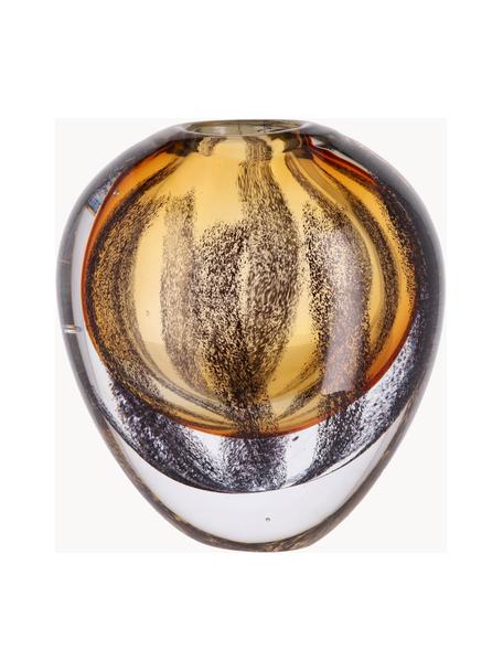 Jarrón de vidrio soplado artesanalmente Otea, Vidrio, Tonos marrones transparente, Ø 13 x Al 14 cm