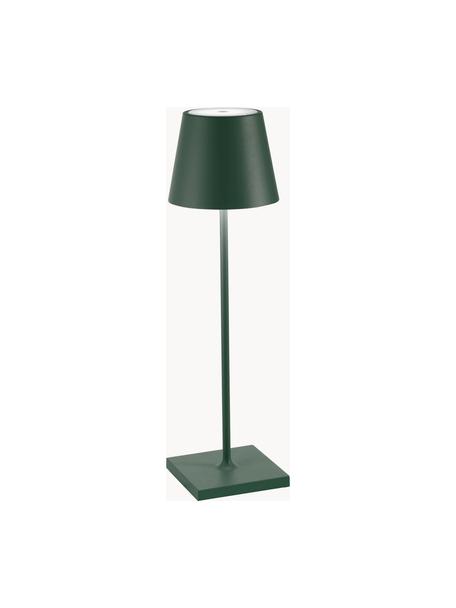 Prenosná stolová LED lampa Poldina, Tmavozelená, matná, Ø 11 x V 38 cm