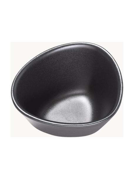 Cuencos artesanales Monaco, 4 uds., Gres, Negro, An 11 x Al 6 cm