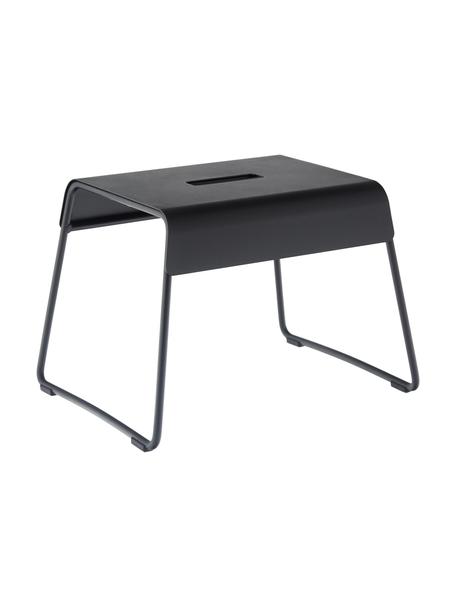 Sgabello in metallo Aguina, Acciaio verniciato, Nero, Larg. 39 x Alt. 28 cm