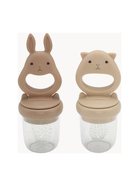 Fruitzuiger Bunny, set van 2, Silicone, Beigetinten, Set met verschillende formaten