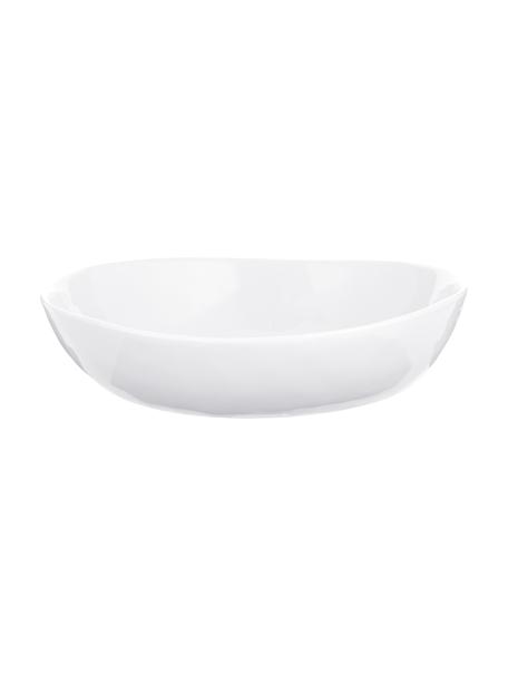 Ciotola da zuppa o bowl Porcelino con superficie irregolare 4 pz, Porcellana, volutamente irregolare, Bianco, Lung. 17 x Larg. 16 cm