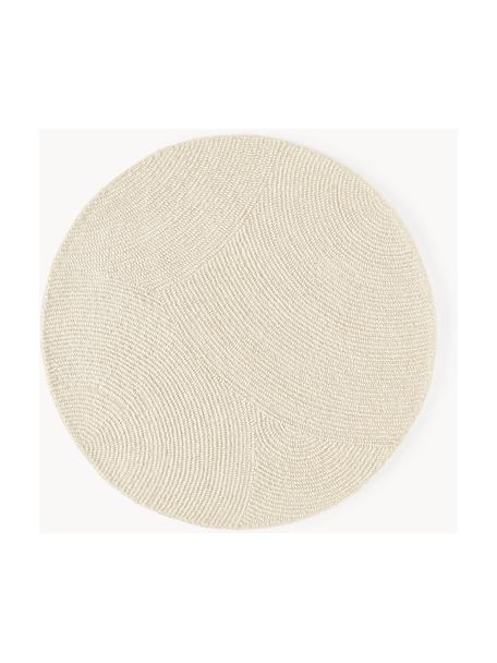 Tapis rond en laine tufté main Eleni, 100 % laine, certifiée RWS

Les tapis en laine peuvent perdre des fibres lors des premières semaines et des peluches peuvent se former, ce phénomène est naturel et diminue à mesure de votre usage et du temps, Blanc cassé, Ø 120 cm (taille S)