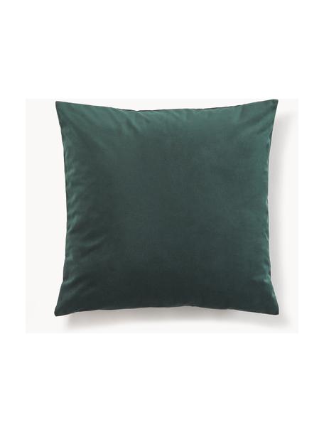 Fundas de cojín de terciopelo Rush, 2 uds., 100% poliéster (reciclado), Verde oscuro, An 45 x L 45 cm
