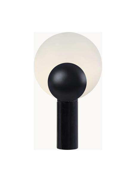 Lámpara de mesa de mármol Cache, Cable: cubierto en tela, Negro, Ø 30 x Al 49 cm