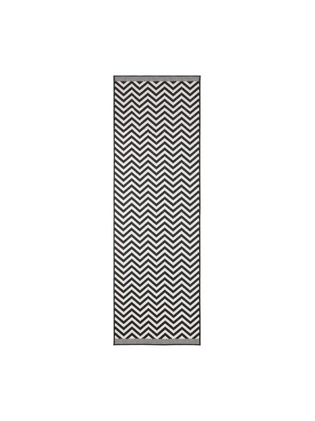 Dwustronny chodnik wewnętrzny/zewnętrzny Palma, Czarny, kremowy, S 80 x D 250 cm