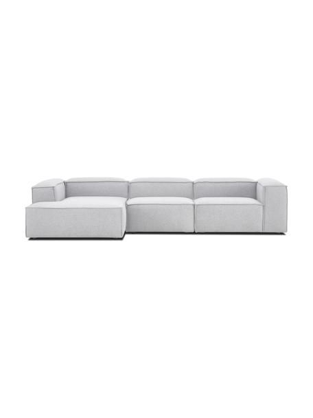 Canapé d'angle modulable Lennon, Tissu gris clair, larg. 327 x prof. 180 cm, méridienne à gauche