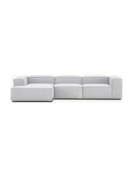 Sofá rinconera modular Lennon, Tapizado: 100% poliéster Alta resis, Estructura: madera contrachapada de p, Patas: plástico, Tejido gris claro, An 327 x F 180 cm, chaise longue izquierda