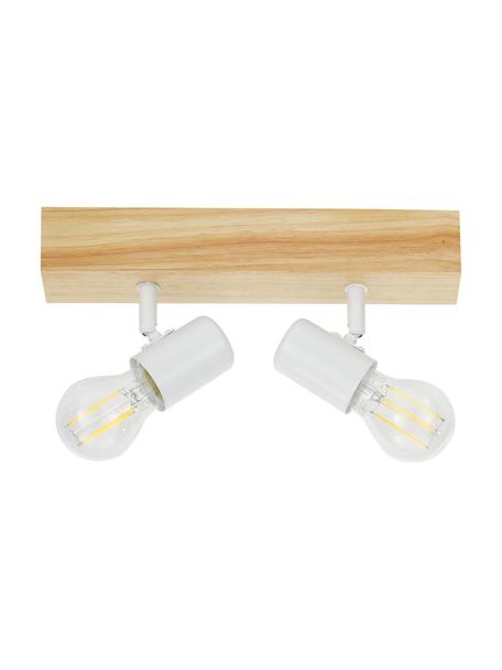 Lampa sufitowa z drewna Townshend, Biały, jasne drewno naturalne, S 30 x W 13 cm