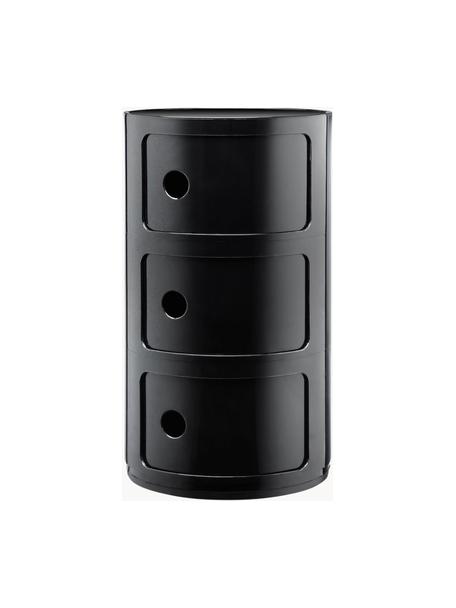 Design container Componibili 2 modules in zwart, Kunststof, Greenguard gecertificeerd, Zwart, Ø 32 x H 59 cm