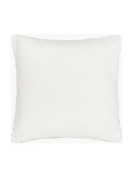 Housse de coussin 45x45 en velours Dana, 100 % velours de coton, Blanc cassé, larg. 50 x long. 50 cm