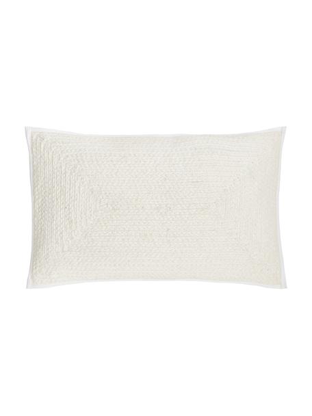 Federa arredo effetto juta Justina, 100% cotone, Bianco crema, Larg. 30 x Lung. 50 cm