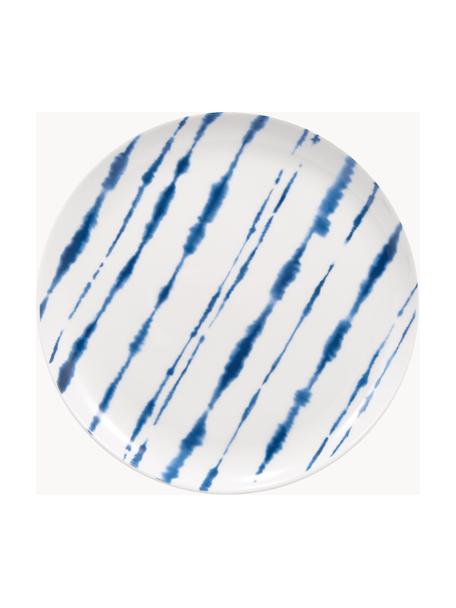 Porcelánový raňajkový tanier s akvarelovou dekoráciou Amaya, 2 ks, Porcelán, Biela, modrá, Ø 21 x V 2 cm