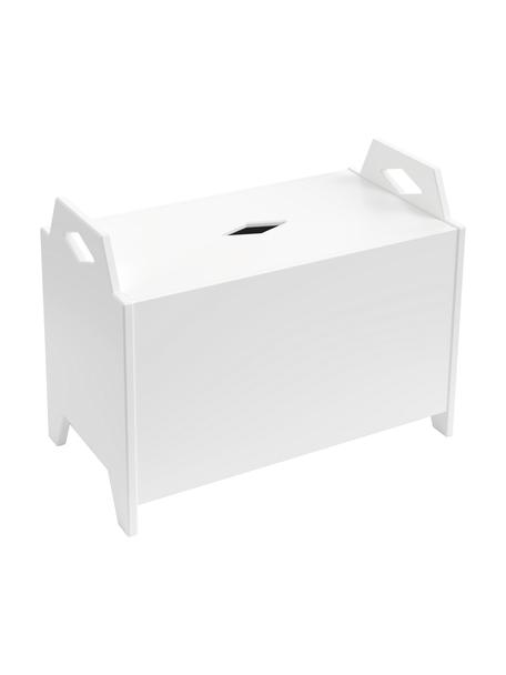 Baúl Luca, Tablero de fibra de densidad media (MDF), madera de abedul con certificado FSC, Blanco, An 45 x Al 36 cm