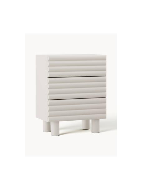 Cassettiera Fana, Gambe: legno di pioppo, Questo p, Bianco crema, Larg. 90 x Alt. 111 cm