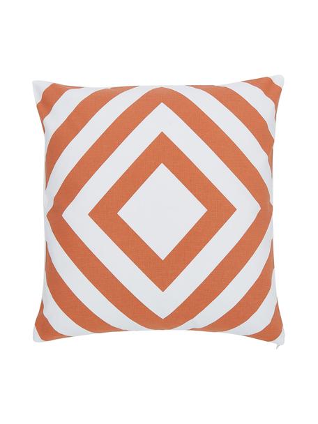 Housse de coussin 45x45 Sera, 100 % coton, Blanc, orange, larg. 45 x long. 45 cm