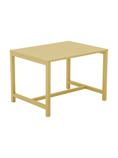Tavolino per bambini Rese, Pannello di fibra a media densità (MDF), legno di albero della gomma, Giallo, Larg. 73 x Prof. 55 cm