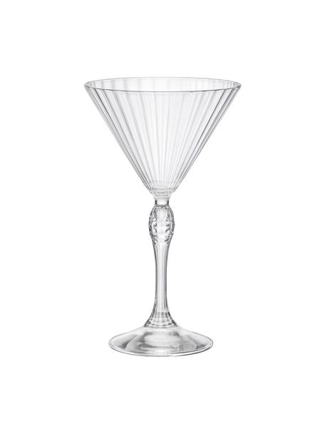 Martinigläser America's Cocktail mit Rillenstruktur, 4 Stück, Glas, Transparent, Ø 10 x H 19 cm, 240 ml