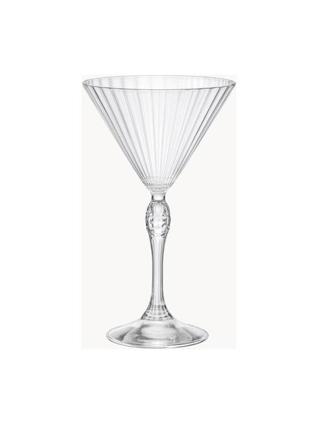 Martinigläser America's Cocktail mit Rillenstruktur, 4 Stück, Glas, Transparent, Ø 10 x H 19 cm, 240 ml