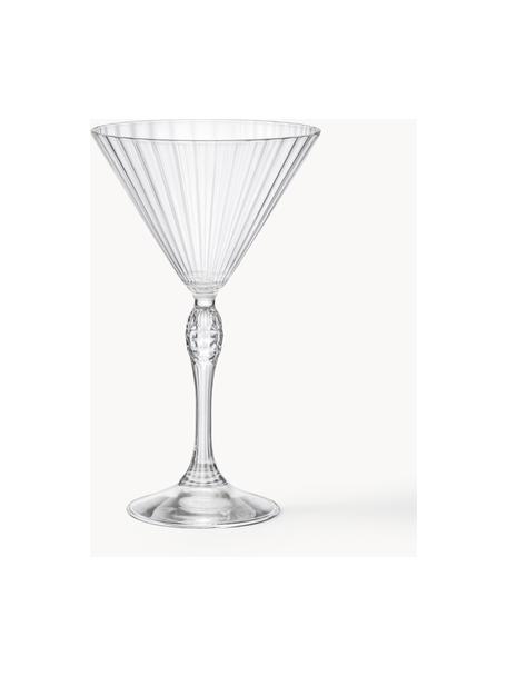 Copas martini con relieve America's Cocktail, 4 uds., Vidrio, Transparente, Ø 10 x Al 19 cm, 240 ml