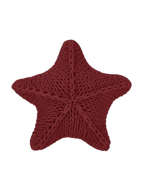 Cojín de punto grueso Sparkle, con relleno, Funda: 100% algodón, Rojo oscuro, An 45 x L 45 cm
