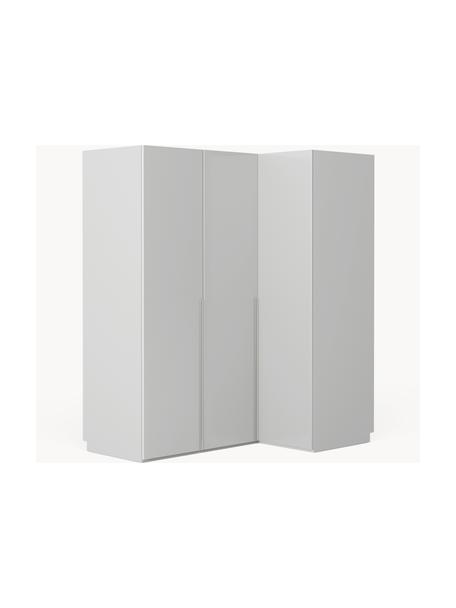 Armario esquinero modular Leon, 3 puertas (165 cm), diferentes variantes, Estructura: tablero aglomerado revest, Gris claro, Interior Basic (An 165 x Al 200 cm) esquinero