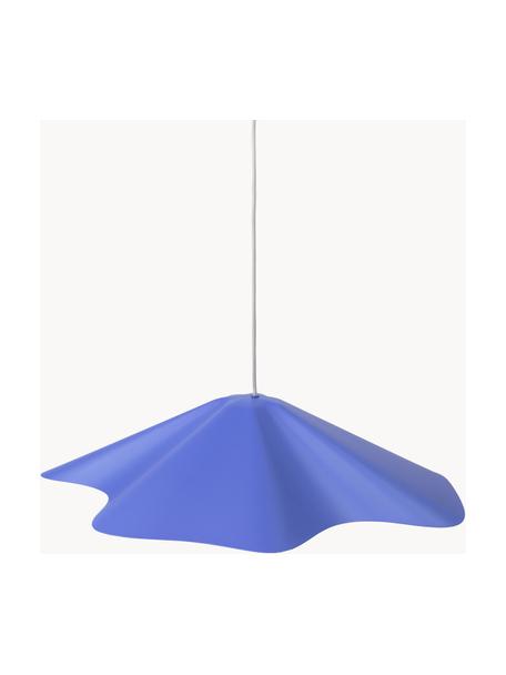 Lámpara de techo grande Skirt, Pantalla: acero con pintura en polv, Cable: cubierto en tela, Azul, negro, Ø 60 x Al 14 cm