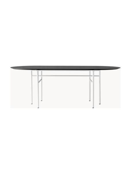 Oválny jedálenský stôl Snaregade, 210 x 95 cm, Dubová dyha, čierna lakovaná, svetlosivá, Š 210 x H 95 cm