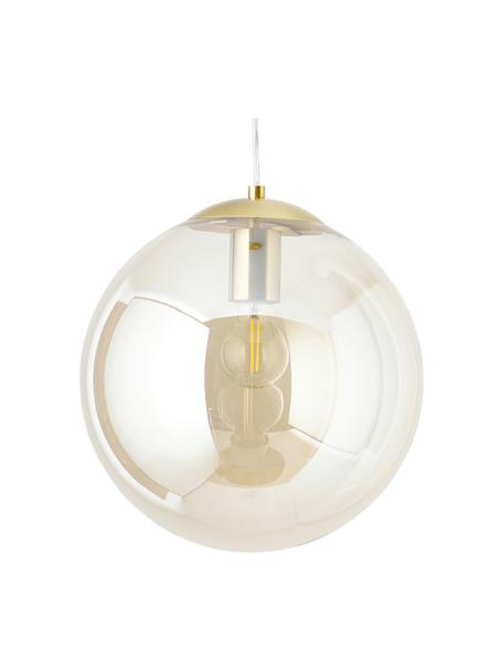 Lampada a sospensione in vetro Bao, Paralume: vetro, Baldacchino: metallo zincato, Champagne, dorato, Ø 30 x Alt. 90 cm