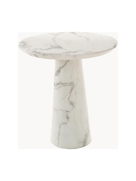 Table de salle à manger ronde aspect marbre Disc, Blanc, aspect marbre, Ø 70 cm