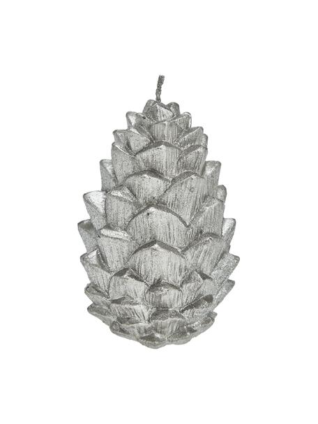 Kerze Nordic Pine H 10 cm, Wachs, Silberfarben, Ø 7 x H 10 cm