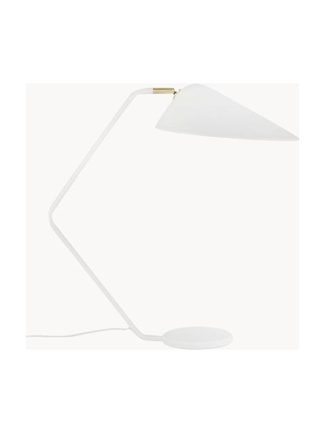 Grosse Schreibtischlampe Neron, Dekor: Metall, vermessingt, Weiss, B 57 x H 56 cm