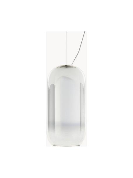 Petite suspension soufflée bouche Gople Mini, Argenté, Ø 15 x haut. 29 cm