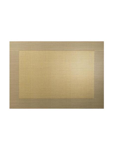 Kunststoffen placemats Trefl, 2 stuks, Kunststof (PVC), Goudkleurig, B 33 x L 46 cm