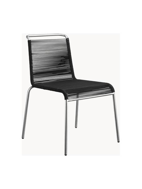 Chaise de jardin Teglgård, Noir, argenté, Ø 58 x haut. 65 cm