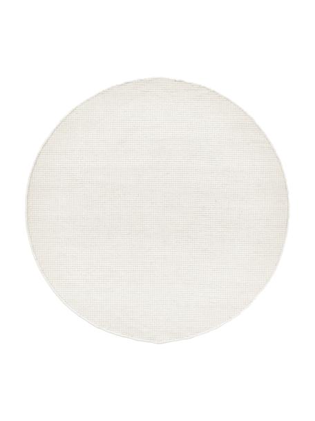 Okrúhly ručne tkaný vlnený koberec Amaro, Krémovobiela, Ø 140 cm (veľkosť M)