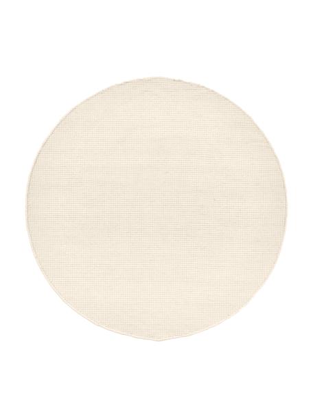 Tappeto rotondo in lana tessuto a mano Amaro, Retro: 100% cotone Nel caso dei , Bianco crema, Ø 140 cm (taglia M)