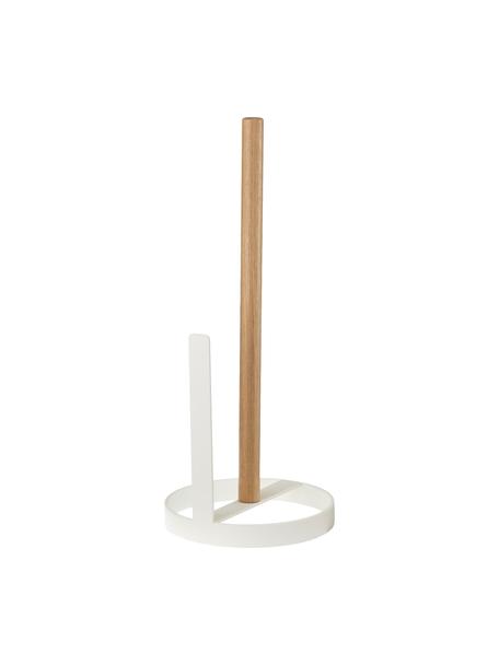 Portarrollos Tosca, Blanco, madera clara, Ø 11 x Al 31 cm
