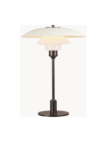 Velká stolní lampa PH 3½-2½, ručně foukaná, Bílá, měděná, Ø 33 cm, V 45 cm