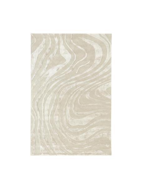 Ručně všívaný koberec s krátkým vlasem a strukturovaným povrchem Winola, Béžová, Š 200 cm, D 300 cm (velikost L)