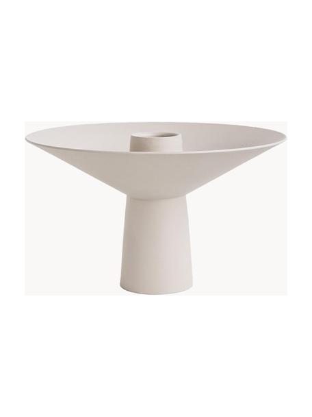 Candelabro de acero inoxidable mate Uma, Acero inoxidable, pintura en polvo, Blanco Off White, Ø 14 x Al 9 cm