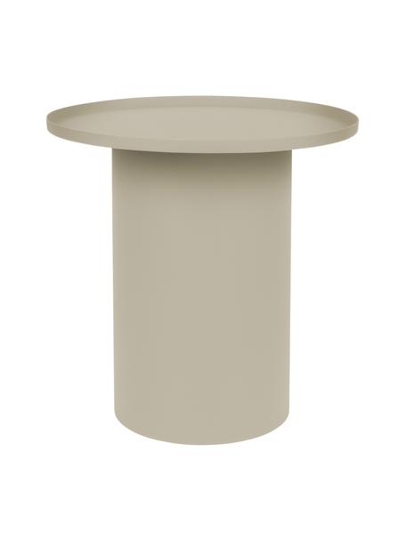 Table d'appoint ronde en métal beige Sverre, Métal, revêtement par poudre, Beige, mat, Ø 46 x haut. 45 cm