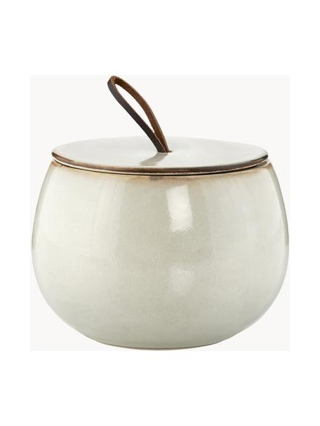 Pot de rangement Amera, Grès cérame, Beige clair, Ø 12 x haut. 8 cm