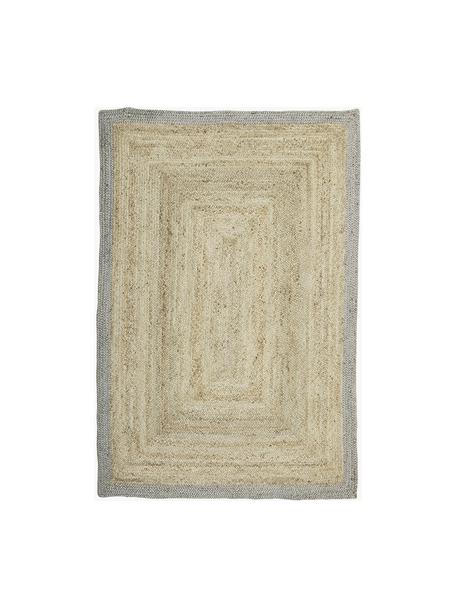 Ręcznie wykonany dywan z juty Shanta, 100% juta, Brązowy, miętowy zielony, S 120 x D 180 cm (Rozmiar S)