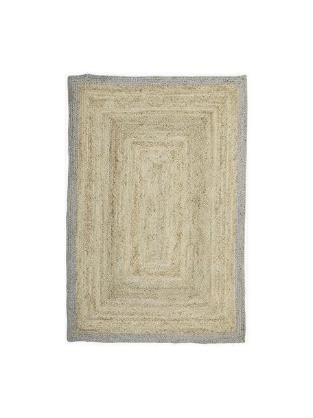 Ripaz - Tappeto rettangolare in juta intrecciata, colore: Grigio con bordo  beige, fatto a mano, 240 x 330 cm : : Casa e cucina