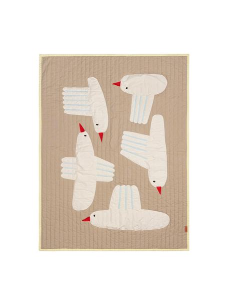 Steppdecke  Bird aus Bio-Baumwolle, Bezug: 100 % Bio-Baumwolle, OCS-, Beige, Off White, B 80 x L 110 cm